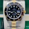 Rolex submariner black dial two tone bracelet watch